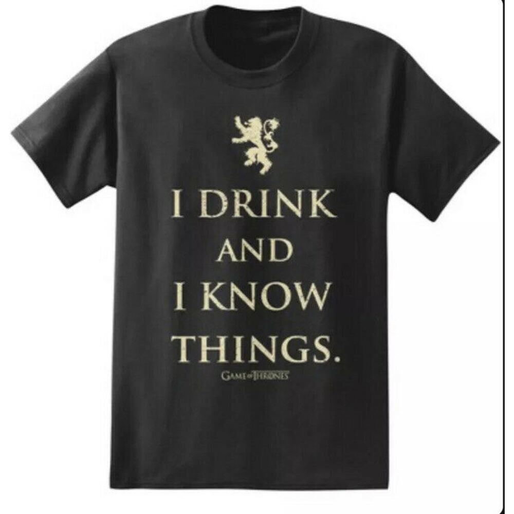 Game Of Thrones T-Shirt I Drink And Know Things Size‎ Small Black NWT